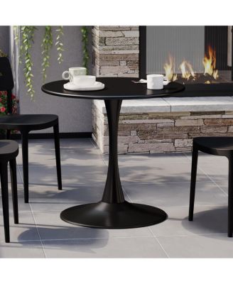 31.5" Round Outdoor Indoor Metal Cocktail Dining Table