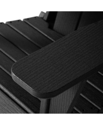 Outdoor Patio HDPE Resin Folding Adirondack Chairs With Cup Holder and Phone Holder (Set of Two)