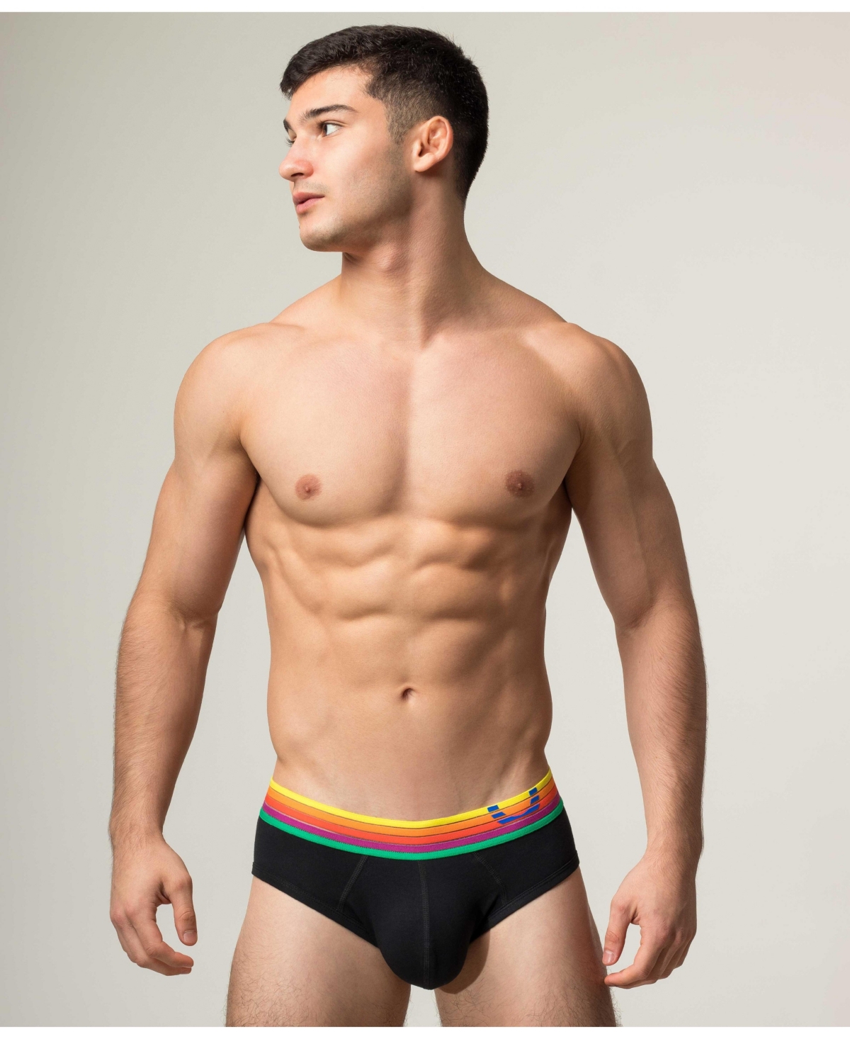 Men's Rainbow Rush Padded Brief - Black