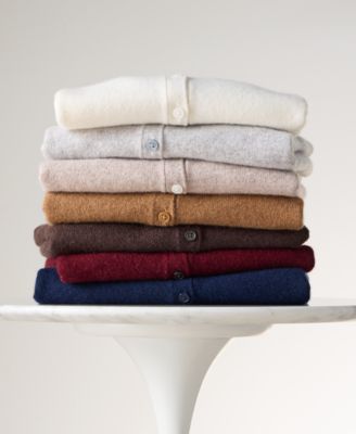 Women's 100% Cashmere Crewneck Cardigan, Macy's Exclusive 