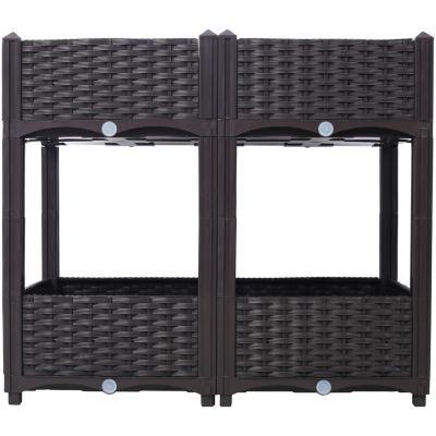 Planter Raised Beds - Elevated Planter Garden Box with Drainage Plug Raised Garden Beds for Vegetable/Flower ,31.5"x15.7"x27.7