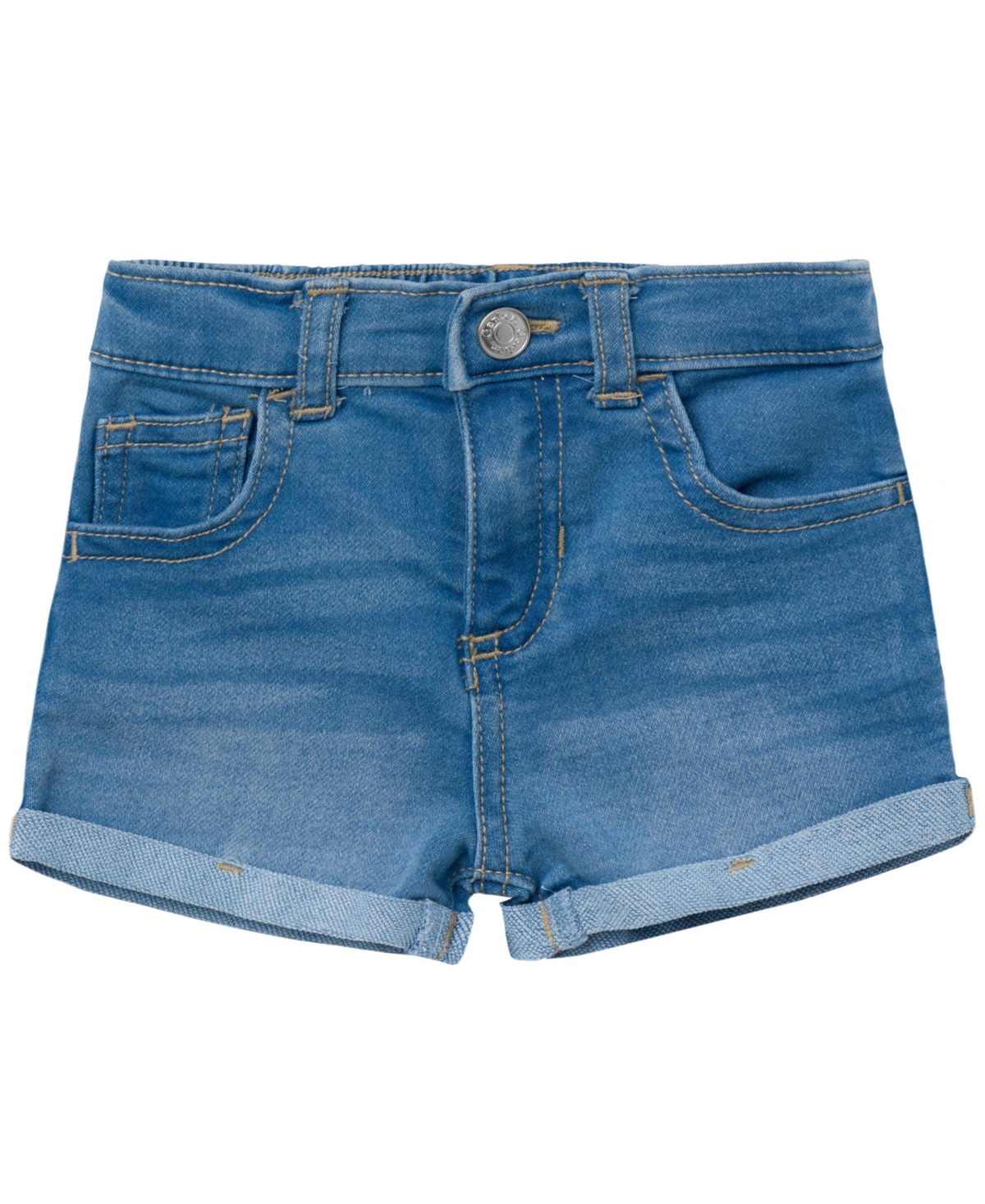 Gerber Baby Gender Neutral Cuffed Denim Shorts, Dark Denim Wash - Light denim wash