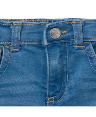 Baby Gender Neutral Cuffed Denim Shorts, Dark Denim Wash
