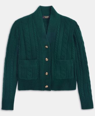 Women's Cable-Knit Cropped Cardigan Sweater