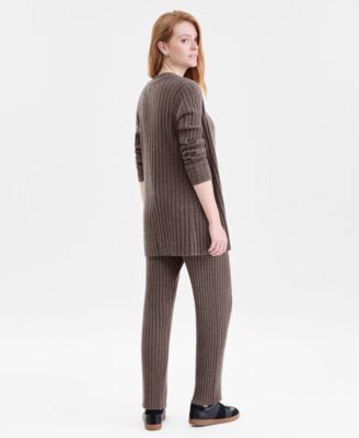 Petite Rib-Knit Open-Front Cashmere Duster, Exclusively at Macy's 
