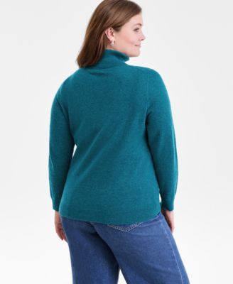 Plus Size 100% Cashmere Turtleneck Sweater, Macy's Exclusive