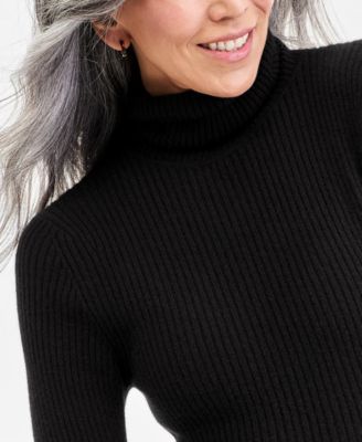 Women's 100% Cashmere Turtleneck Midi Sweater Dress, Macy's Exclusive