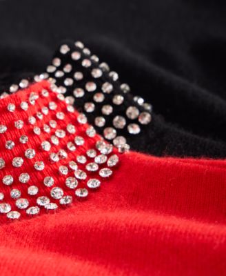 Women's 100% Cashmere Rhinestone Mock Neck Sweater, Macy's Exclusive