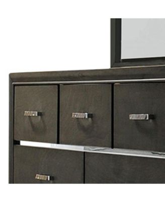 Oceana Gray Wood 7-Drawer Dresser with Mirror