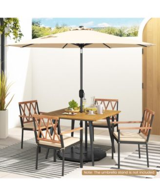 9 FT Outdoor Market Patio Table Umbrella Push Button Tilt Crank Lift