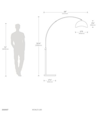 92" Metal Luna Bella Arc Floor Lamp