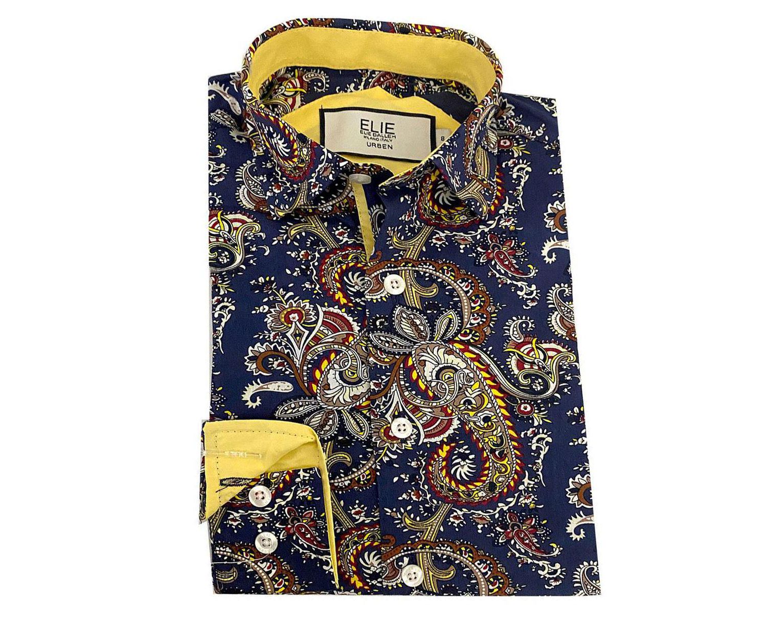 Little Boys Blue Paisley Slim Fit Shirt
