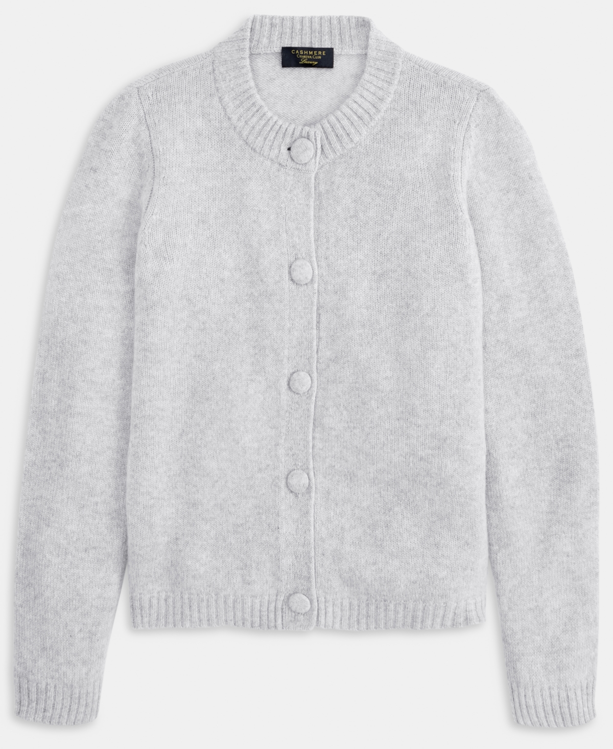 Charter Club Women's 100% Cashmere Chunky Crewneck Cardigan, Macy's Exclusive In Blue