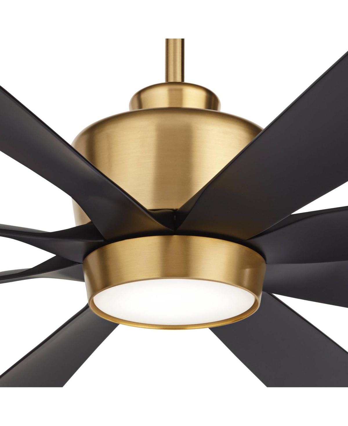 Casa Vieja 72" Grande Large Modern Indoor Ceiling Fan 8 Blade Led Light Remote Control Brass Finish Black Blades Bedroom