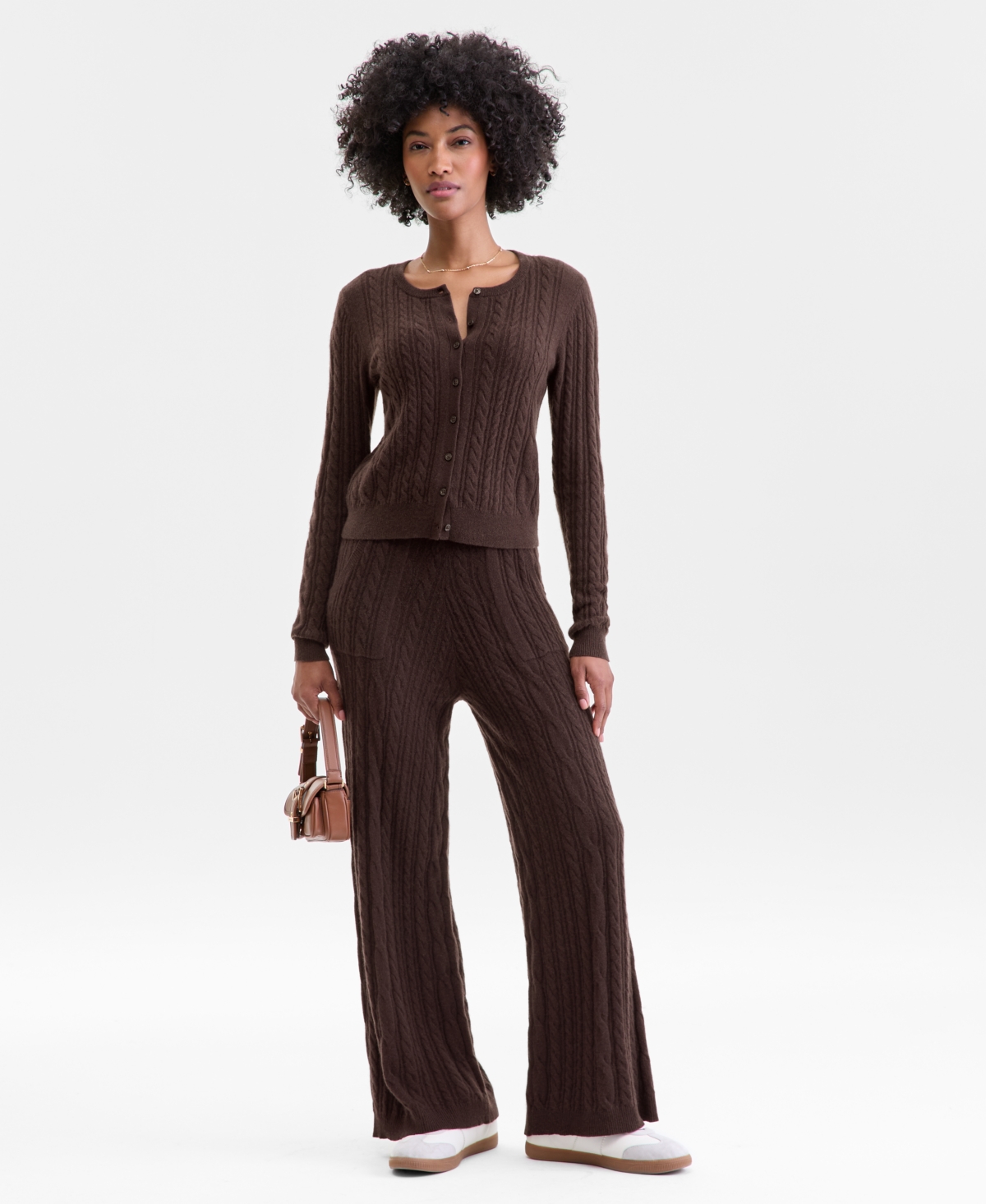 Charter Club Women's 100% Cashmere Cable-knit Cardigan Sweater, Macy's Exclusive In Brown
