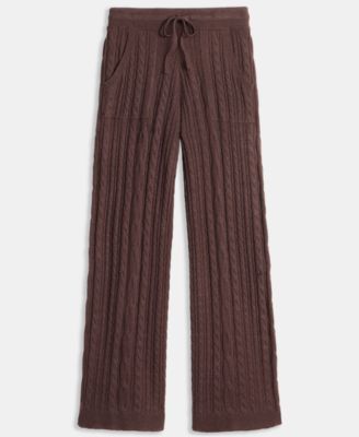 Women's 100% Cashmere Cable-Knit Pull-On Pants, Macy's Exclusive