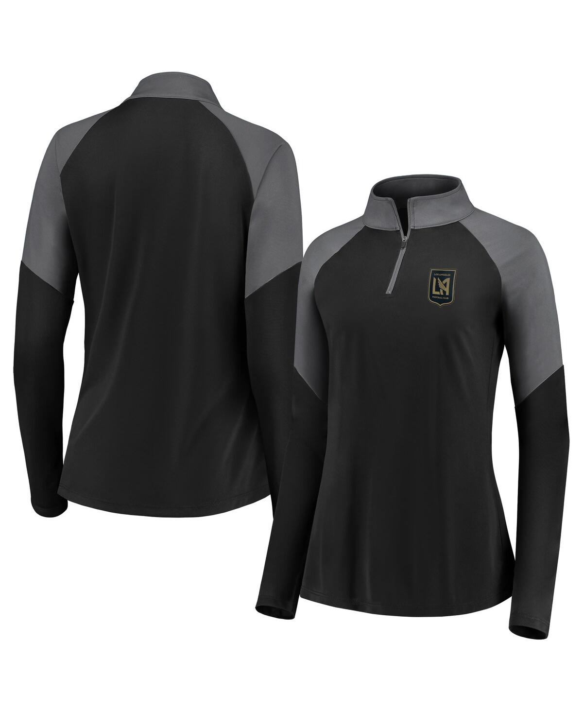 Fanatics Women's Black Lafc Interlock Quarter-zip Pullover Sweatshirt