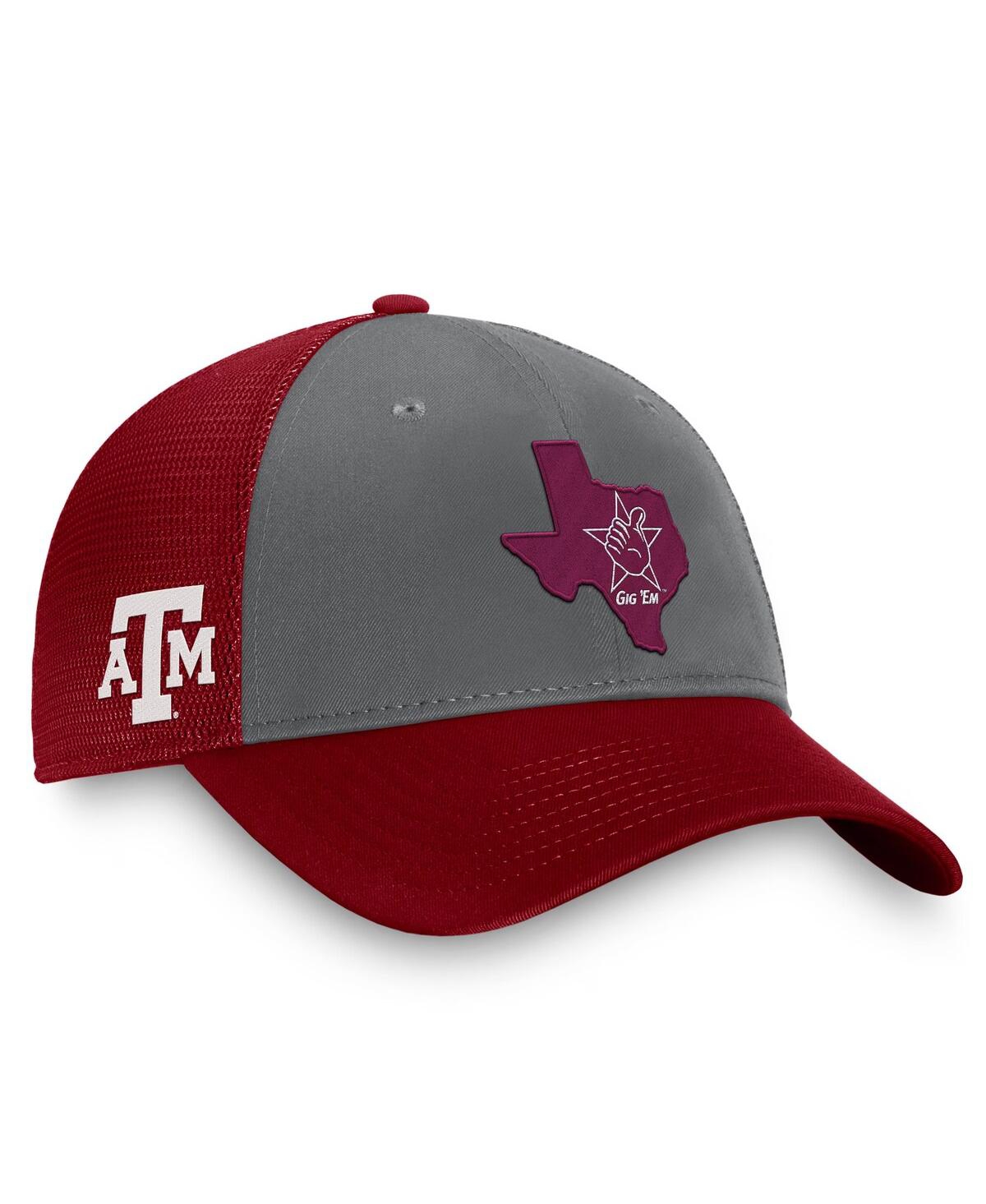 Top Of The World Men's Gray/maroon Texas A&m Aggies Origin Trucker Adjustable Hat
