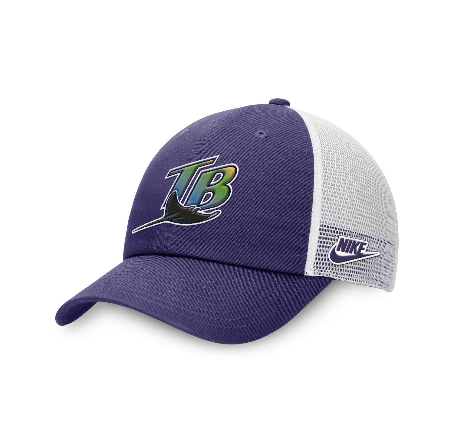Men's Purple/White Tampa Bay Rays Rise Adjustable Trucker Hat