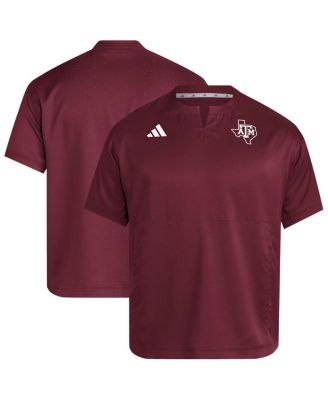 adidas - Men's Maroon Texas A&M Aggies Dugout Coaches Adizero Notch Neck Pullover T-Shirt