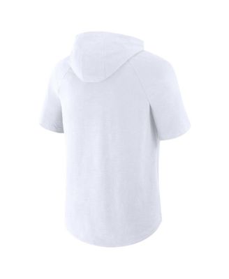 Men's White Columbus Crew Hat Trick Stadium Slub Raglan Short Sleeve Pullover Hoodie