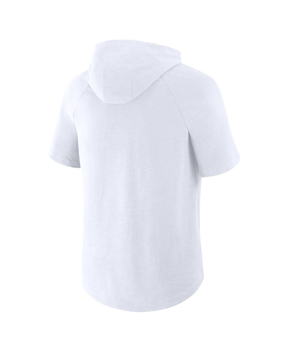 Fanatics Men's White Columbus Crew Hat Trick Stadium Slub Raglan Short Sleeve Pullover Hoodie
