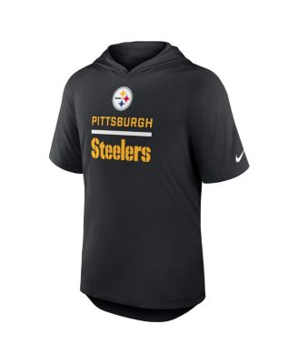 Men's Black Pittsburgh Steelers Lockup Tri-Blend Hoodie T-Shirt
