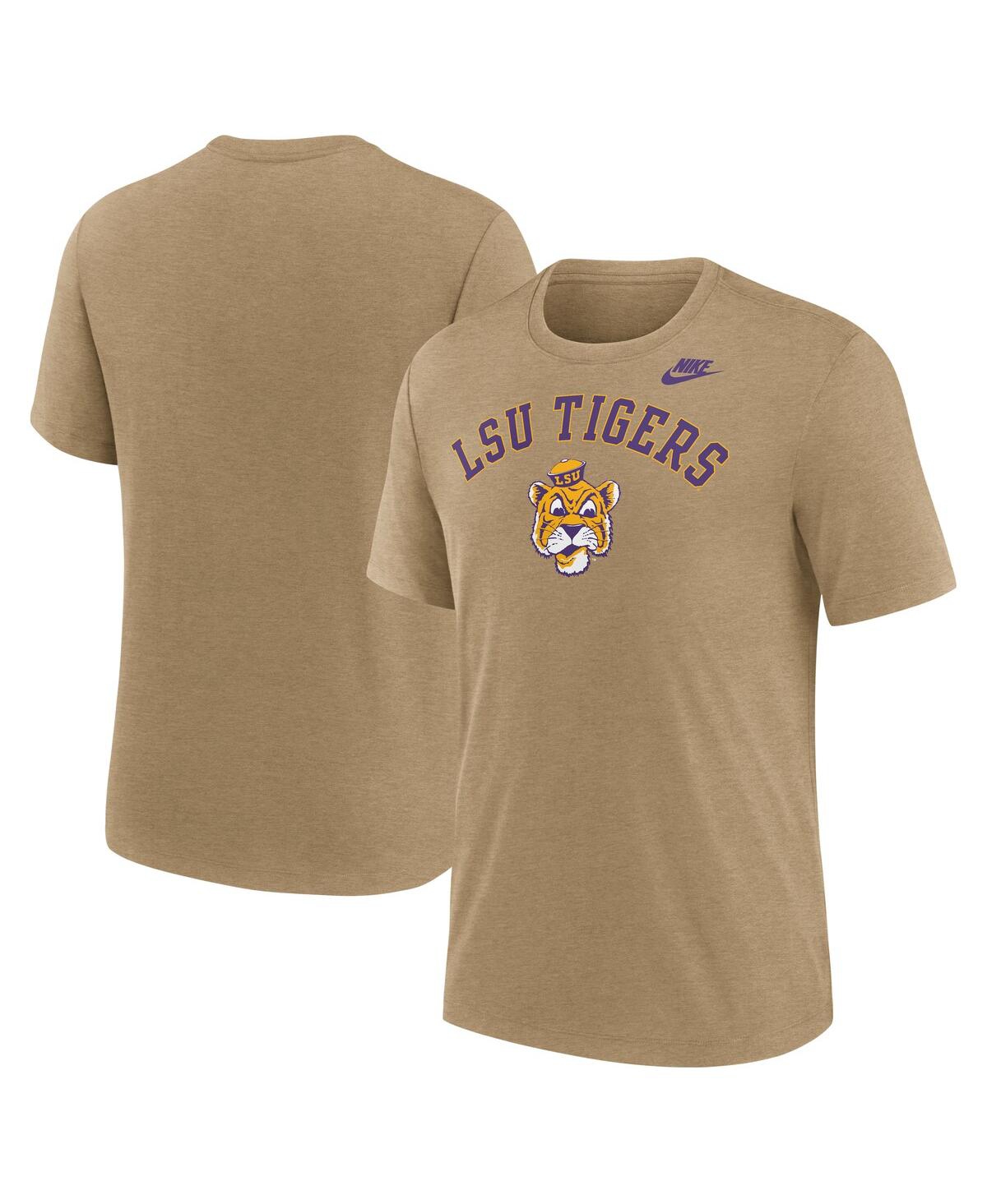 Nike Men's Heather Light Brown Lsu Tigers Legacy Arch Tri-Blend T-Shirt - Light Brown