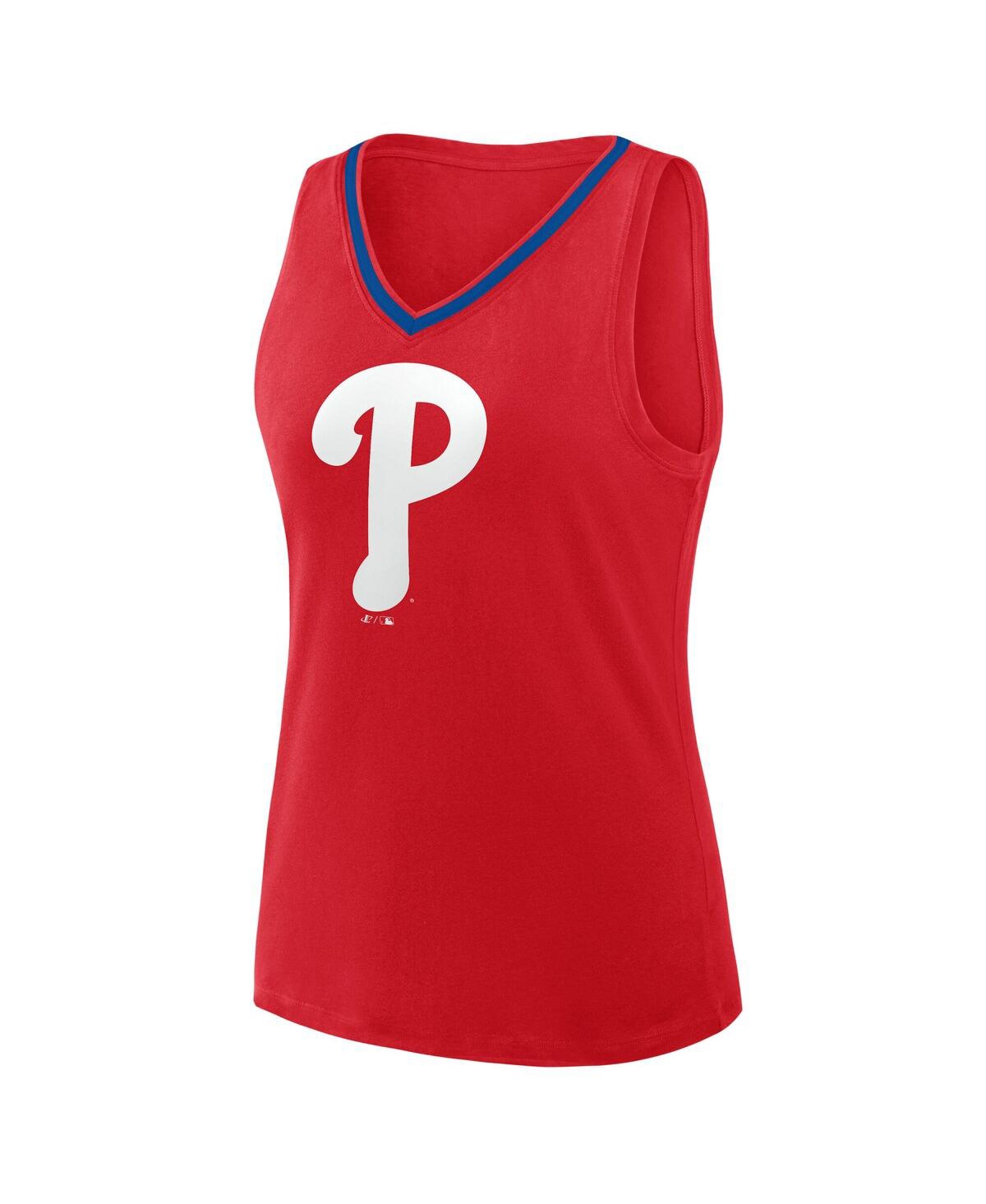 Logo Athletic Women's Red Philadelphia Phillies Stellar Win V-neck Tank Top