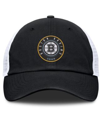 Men's Black/White Boston Bruins Averie Trucker Adjustable Hat