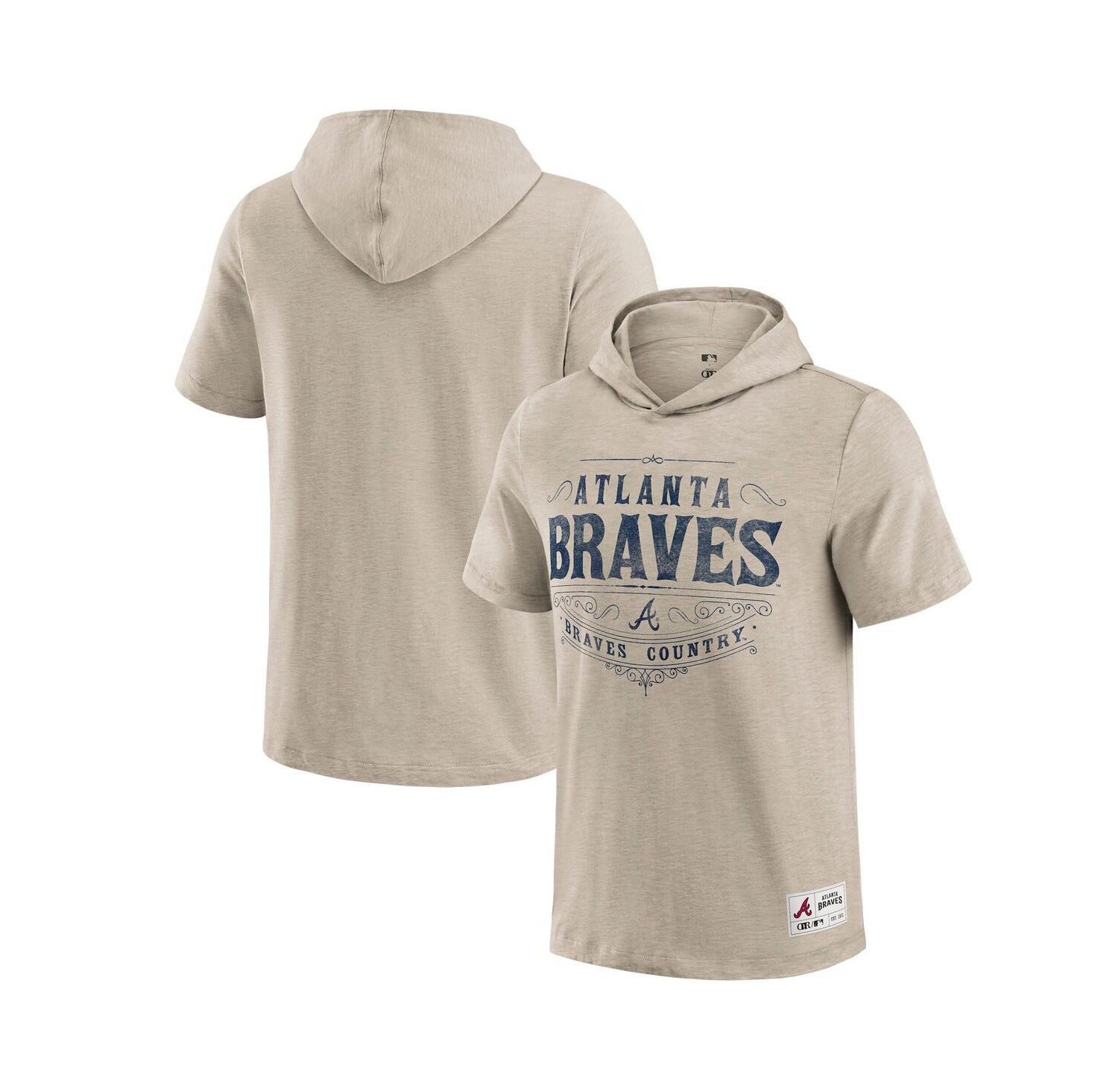 Men's Tan Atlanta Braves Hooded T-Shirt