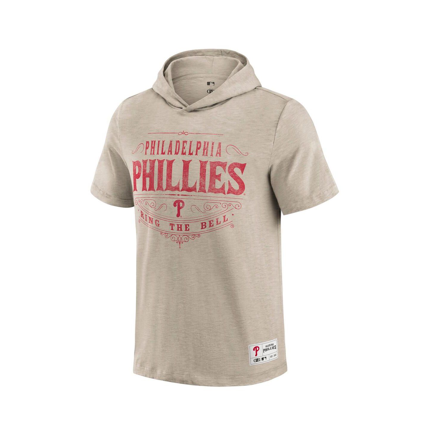 Мужская футболка Fanatics Tan Philadelphia Phillies Hooded — фото 2