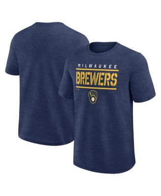 Fanatics - Men's Heather Navy Milwaukee Brewers Top Notch T-Shirt