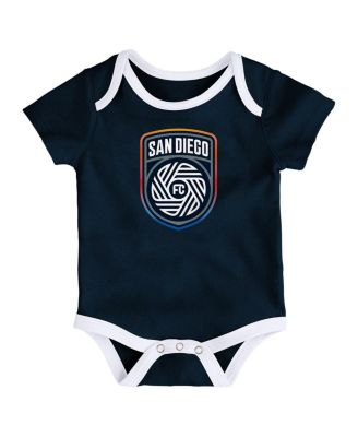 Newborn 3-Pack Navy/Heather Gray San Diego FC Loyal Buddies Bodysuit Set