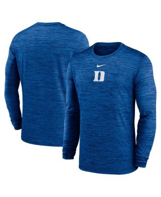 Nike - Men's Royal Duke Blue Devils 2025 Sideline Velocity Performance Long Sleeve T-Shirt