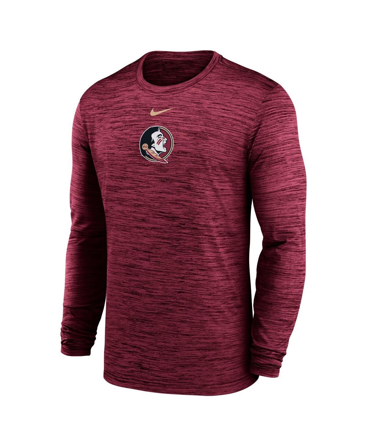 Nike Men's Garnet Florida State Seminoles 2025 Sideline Velocity Performance Long Sleeve T-shirt In Animal Print