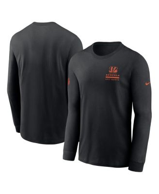 Nike - Men's Black Cincinnati Bengals Sideline Performance Long Sleeve T-Shirt