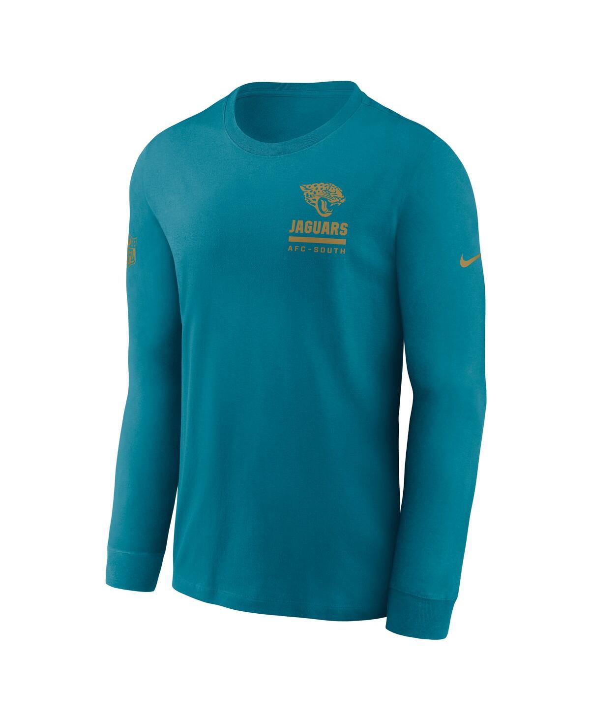 Nike Men's Teal Jacksonville Jaguars Sideline Performance Long Sleeve T-shirt In Blue