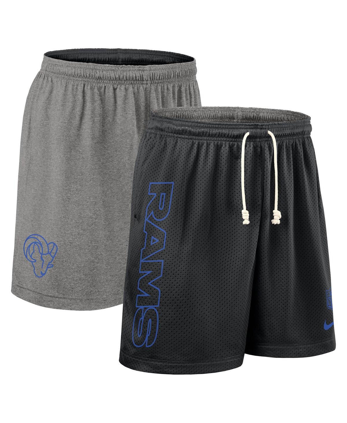 Nike Black Los Angeles Rams Sideline Reversible Performance Shorts In Multi