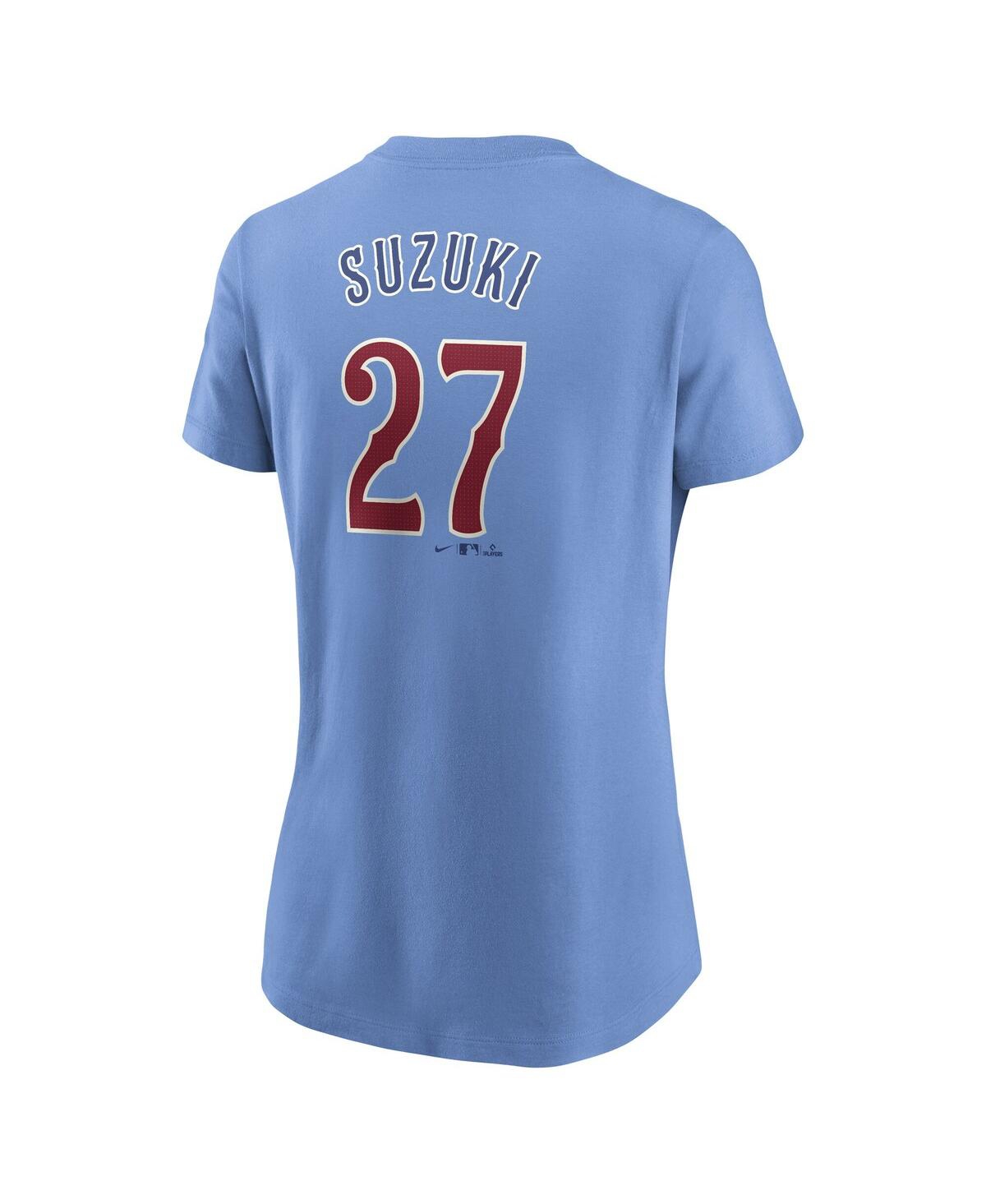 Nike Women's Seiya Suzuki Baby Blue Chicago Cubs Fuse Name Number T-shirt In Blue