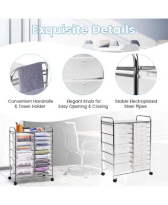 15 Drawers Rolling Storage Cart Organizer