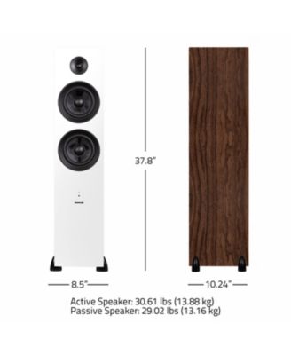Ai81 Powered 2-Way Floorstanding Tower Speakers with 150W Built-in Amplifier for TV, Turntable, PC and Bluetooth