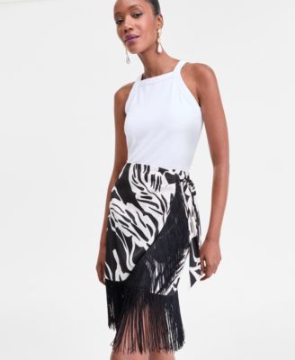 Women's Printed Fringe Skirt, Exclusively at Macy's