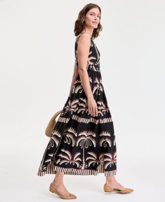 Women's Printed Button-Up Maxi Dress, Exclusively at Macy's