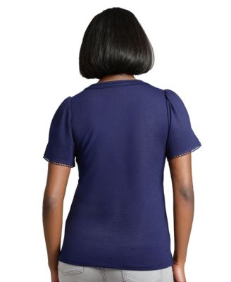 Women's Split Neck Trim Top