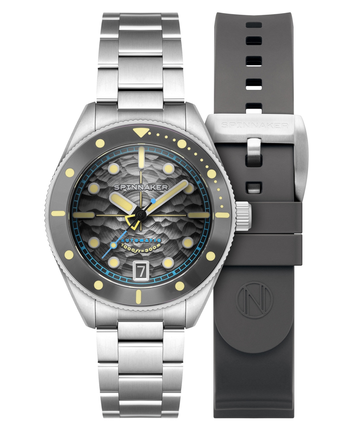 Men's Challenger Automatic Solid Stainless Steel Bracelet Watch, 42mm - Grey