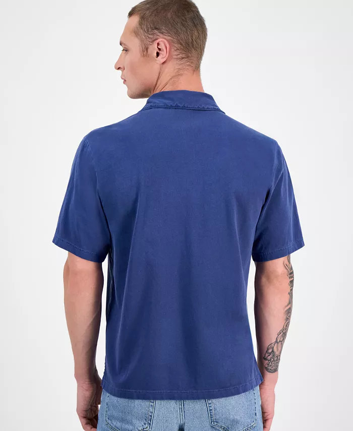Men's Short Sleeve Washed Button-Front Camp Shirt - thumbnail 4