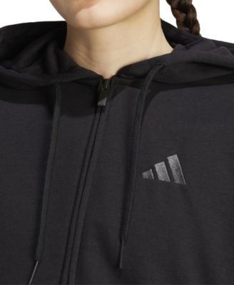 Women's Animal-Print 3-Stripe French Terry Zip Hoodie