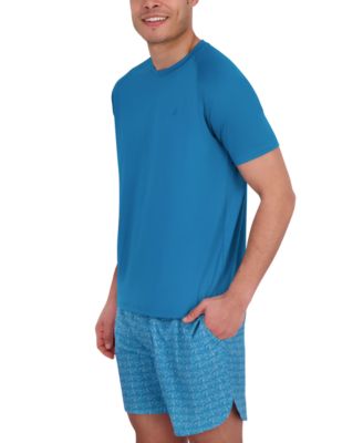 Men's Short Sleeve Waffle-Knit Crewneck Swim Shirt