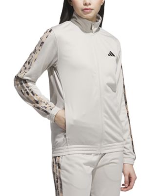 Women's Animal-Print Stripe Tricot Track Jacket